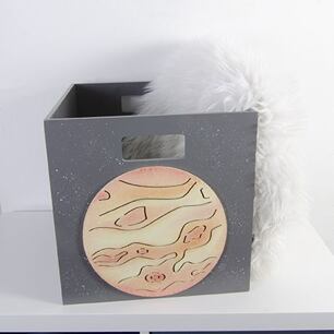 Dřevěný box - planeta Venuše, do Kallax regálu, tm. šedý