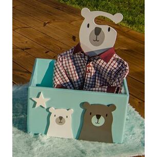 Dřevěný úložný box - dva medvídci a hvězdička
