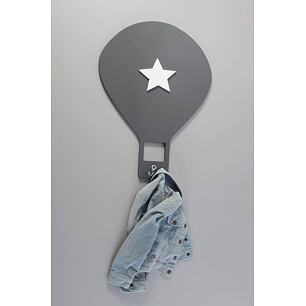 Věšák - balón s hvězdou, 60 cm, tm.šedý-bílý
