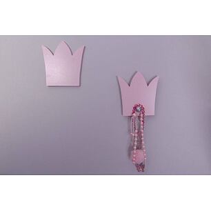 Mini věšáček - korunka Princess, sada 2 ks, sv. růžová