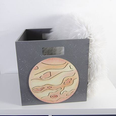 Dřevěný box - planeta Venuše, do Kallax regálu, tm. šedý