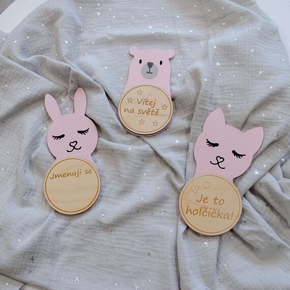 Podklad pod milníkové kartičky - sada 3 zvířátek