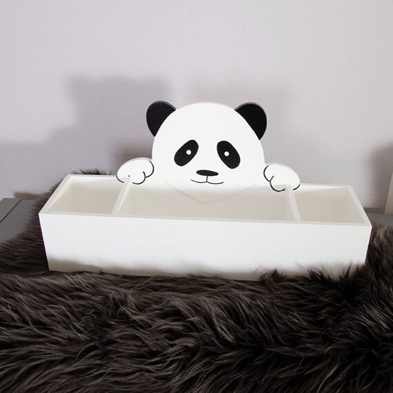 Panda - box s přihrádkami, tužkovník na psací potřeby, 45 cm, šedý (Kopie)